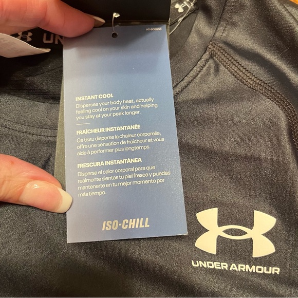 NWT Under Armour Iso-Chill Team Long Sleeve Compression Shirt Black Size S - Picture 8 of 9